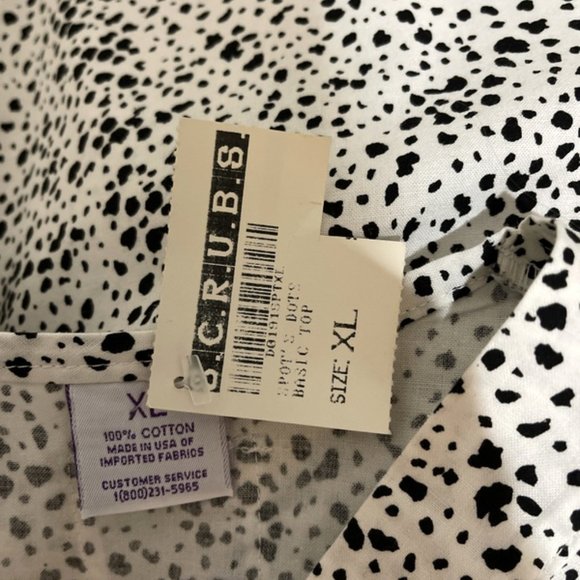 S.C.R.U.B.S. Scrub TOP XL Women's Black White BUNDLE of 2 Medical Nurse Uniform - Picture 6 of 10